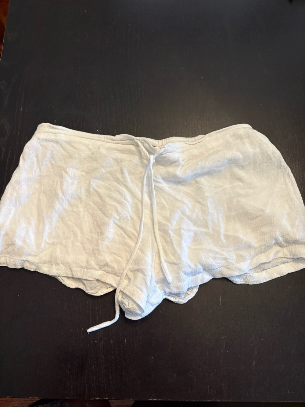 White Fox White Linen Drawstring Shorts